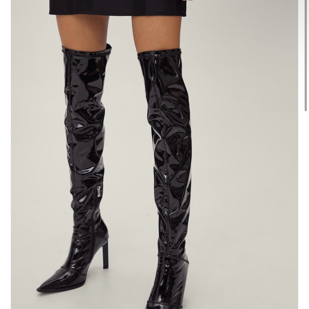 Nasty Gal Brown Over the Knee Boots